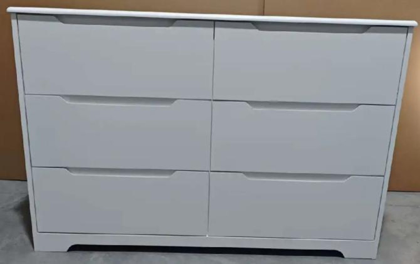 White and black Gizoon six-drawer dressers included in a CPSC recall